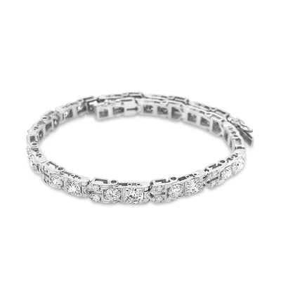 Silver CZ Cubic Zirconia Diamante Tennis Bracelet Flexible Bangle Bridal  Gift UK | eBay