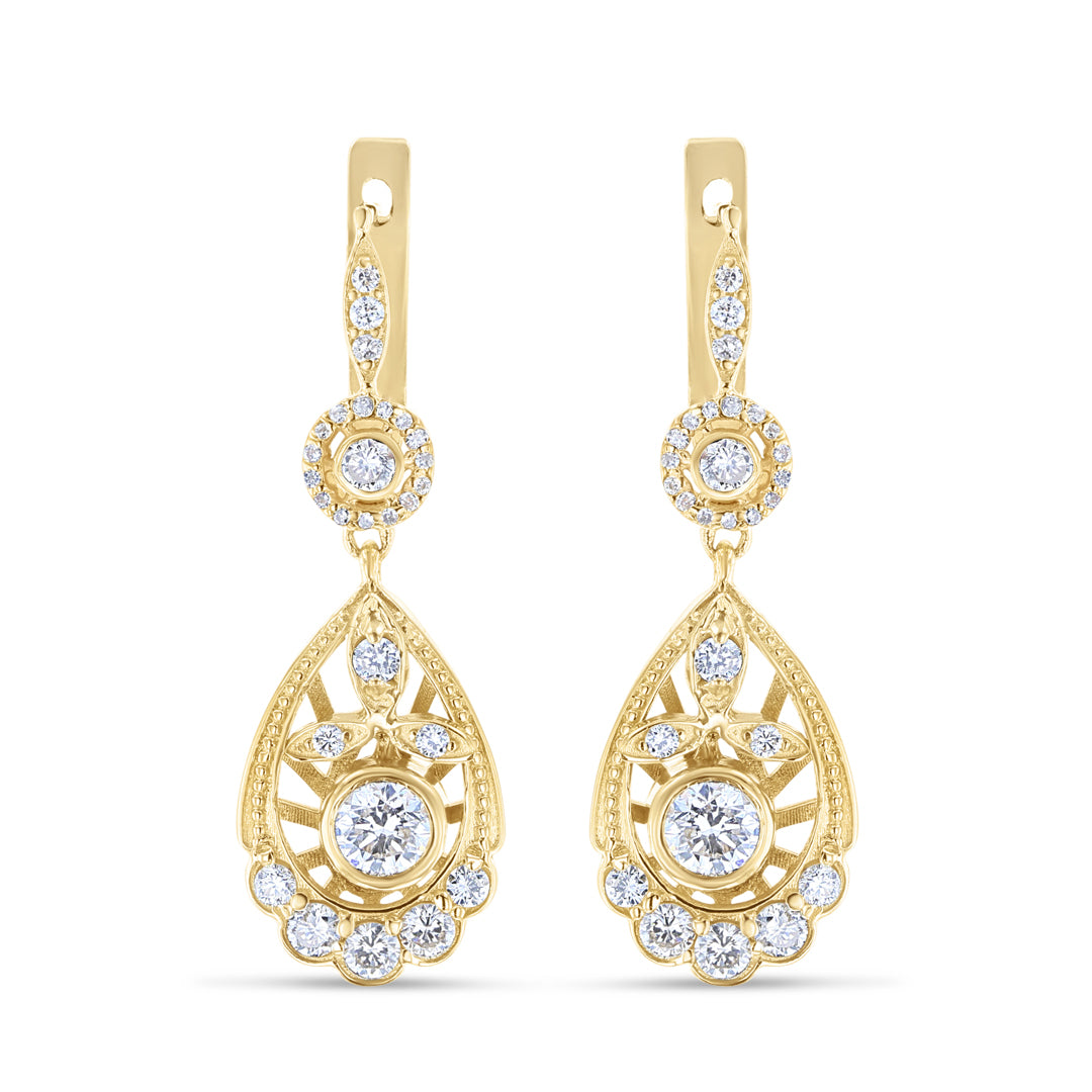 Art Deco Style Diamond Drop Earrings